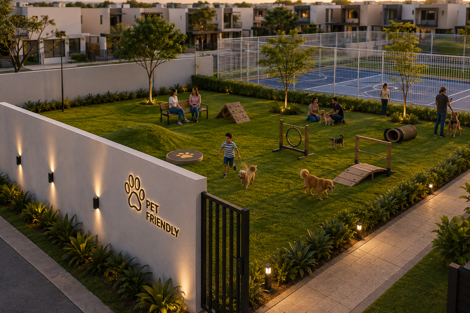 Zona pet friendly para familias con mascotas en Mont-Real Villas